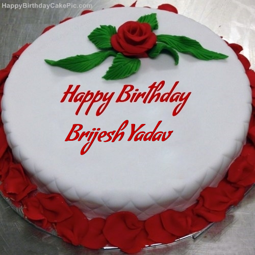 write name on Red Rose Birthday Cake